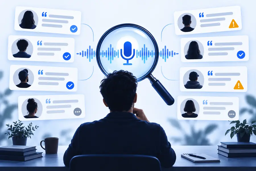 Illustration associated with evaluating Reddit-style transcription reviews
