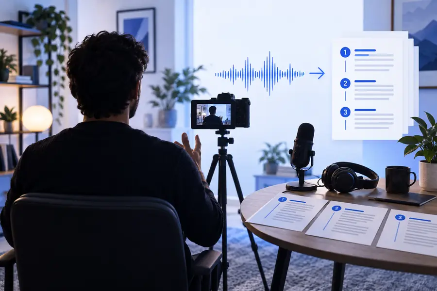 Illustration associated with converting video speech to text